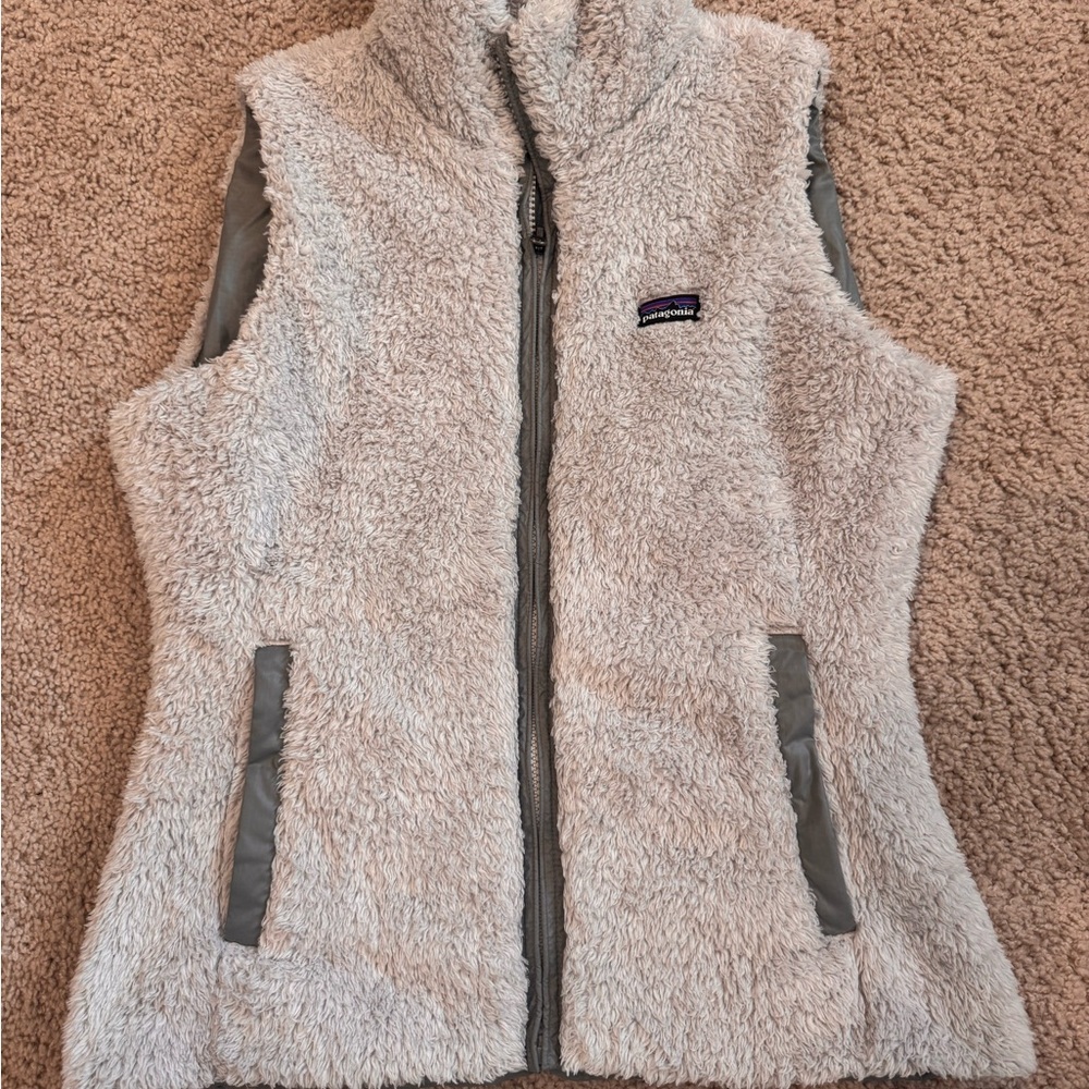 Patagonia Gray and Cream Fleece Vest